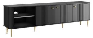 TV stolek Vesper 3D 187 cm - černý / zlaté nohy