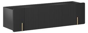 Závěsný TV stolek Malmi 150 cm - černý mat / zlatá