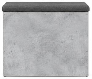 Skříňka na boty, botník s polstrováním, lavice, sedací, police, dřevo/látka, 52x84x32 cm, beton šedá/šedá, Dekorino BS20260022