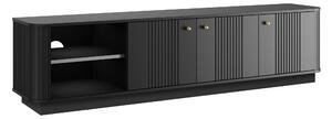 TV stolek Vesper 3D 187 cm na soklu - černý / zlaté úchyty