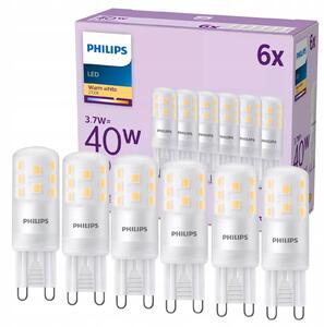 Philips 6x LED žárovka s paticí G9 3,7W = 40W 470 lm 2700K teplá bílá