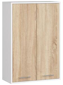 Ak furniture Závěsná koupelnová skříňka Fin W64 64 cm bílá/dub sonoma