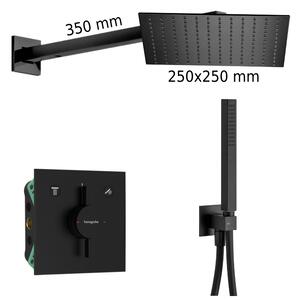 HG Set 8 - Sprchový systém pod omítku, komplet - směšovací baterie, černá matná