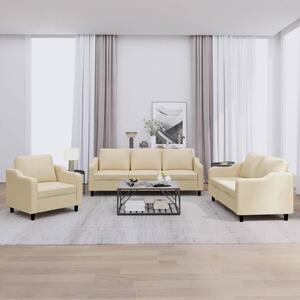 3dílná sedací souprava s poduškami krémová textil 3201772