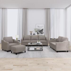 4dílná sedací souprava s poduškami taupe textil 3201785