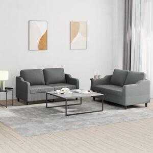 2dílná sedací souprava s poduškami tmavě šedá textil 3201803