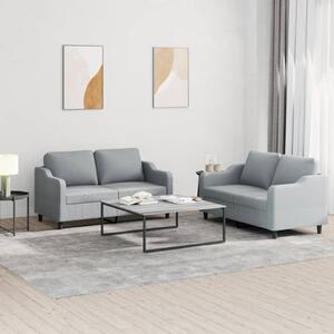 2dílná sedací souprava s poduškami světle šedá textil 3201802