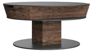 KONFERENČNÍ STOLEK, barvy vlašských ořechů, dřevo, sklo, kámen, 80/80/38-58 cm Voglauer