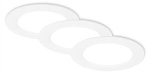 BRILONER 3ks sada LED vestavné bodové svítidlo – pr.120mm, ploché, 6W, 230V, neutrální bílá, bílé 7993036