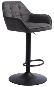 Unique Furniture Šedá čalouněná otočná barová židle Nolan 74-89 cm