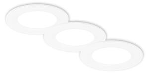 BRILONER 3ks sada LED vestavné bodové svítidlo – pr.90mm, ploché, 3W, 230V, neutrální bílá, bílé 7992036