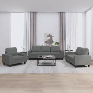 3dílná sedací souprava tmavě šedá textil 3201867