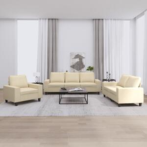 3dílná sedací souprava krémová textil 3201868