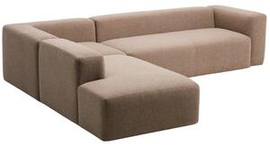 Kave Home Hnědá rohová pohovka Blok 320 cm, levá