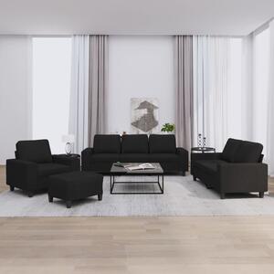 4dílná sedací souprava černá textil 3201878