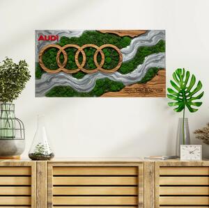 Dřevěný obraz na zeď - Audi Epoxy Desk
