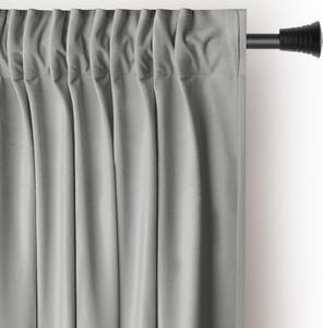 Světle šedý sametový dimout závěs 140x270 cm Pleat – Restilo
