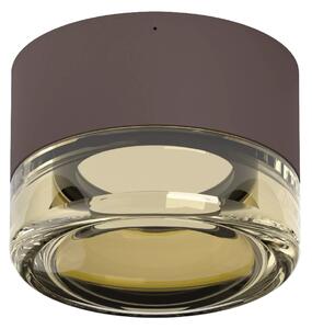 Linealight Nástěnné/stropní LED osvětlení Horus Plain, pr.12,6cm, 11W, CRI90, IP65 Barva skla: Amber, Barva montury: Hnědá