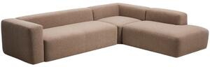 Kave Home Hnědá rohová pohovka Blok 320 cm, pravá