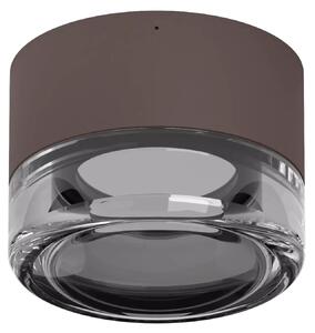 Linealight Nástěnné/stropní LED osvětlení Horus Plain, pr.12,6cm, 11W, CRI90, IP65 Barva skla: Kouřová, Barva montury: Hnědá