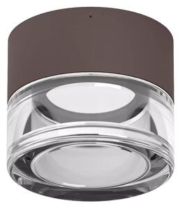Linealight Nástěnné/stropní LED osvětlení Horus Convex, pr.12,6cm, 11W, CRI90, IP65 Barva skla: Transparentní, Barva montury: Hnědá