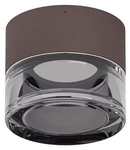 Linealight Nástěnné/stropní LED osvětlení Horus Convex, pr.12,6cm, 11W, CRI90, IP65 Barva skla: Kouřová, Barva montury: Hnědá
