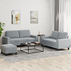 3dílná sedací souprava světle šedá textil 3201890