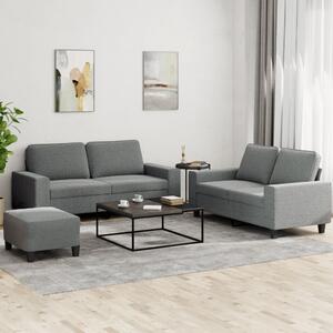 3dílná sedací souprava tmavě šedá textil 3201891
