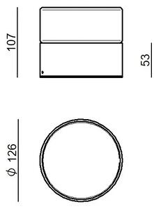 Linealight Nástěnné/stropní LED osvětlení Horus Concentric, pr.12,6cm, 11W, CRI90, IP65 Barva skla: Kouřová, Barva montury: Černá