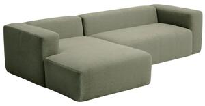 Kave Home Zelená rohová pohovka Blok 300 cm, levá