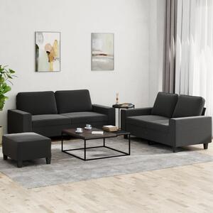 3dílná sedací souprava černá textil 3201894