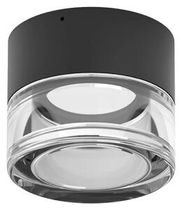 Linealight Nástěnné/stropní LED osvětlení Horus Convex, pr.12,6cm, 11W, CRI90, IP65 Barva skla: Transparentní, Barva montury: Černá