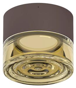 Linealight Nástěnné/stropní LED osvětlení Horus Concentric, pr.12,6cm, 11W, CRI90, IP65 Barva skla: Amber, Barva montury: Hnědá