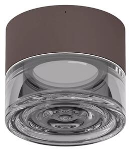 Linealight Nástěnné/stropní LED osvětlení Horus Concentric, pr.12,6cm, 11W, CRI90, IP65 Barva skla: Kouřová, Barva montury: Hnědá