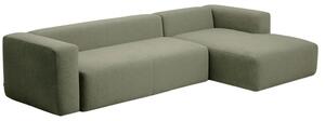 Kave Home Zelená rohová pohovka Blok 330 cm, pravá