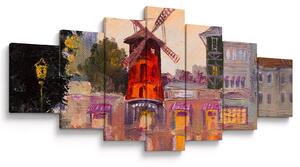 Obraz - Moulin rouge, Paříž, Francie (210x100 cm)