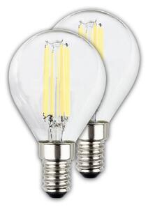 BRILONER EEK A 2ks sada E14 LED žárovka, třída A, Filament, 50.000h, 840lm, 4W, teple bílé světlo, kapka 0555004