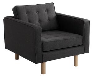 Nordic Design Antracitově šedé látkové křeslo Emmet