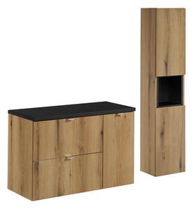 Comad Koupelnová sestava Nova Oak 90 cm se skříňkami dub coast evoke/černá