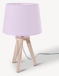Atmosphera - Stolní lampa TRIPOD 1xE14/40W/230V borovice/růžová