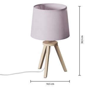 Atmosphera - Stolní lampa TRIPOD 1xE14/40W/230V borovice/růžová