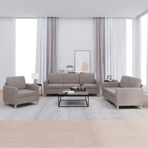 3dílná sedací souprava s poduškami taupe textil 3202061