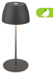 BRILONER LED nabíjecí stolní lampička Serina Mini, bezdrátová, 20cm, IP44, 2,5W, stmívatelné, dotykový vypínač, antracit 7503015