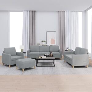 4dílná sedací souprava s poduškami světle šedá textil 3202062