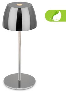 BRILONER LED nabíjecí stolní lampička Serina Mini, bezdrátová, 20cm, IP44, 2,5W, stmívatelné, dotykový vypínač, chrom 7503018