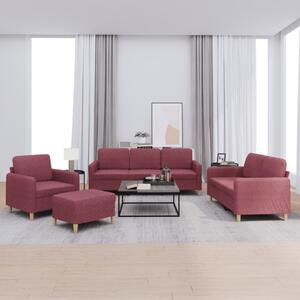 4dílná sedací souprava s poduškami vínová textil 3202068