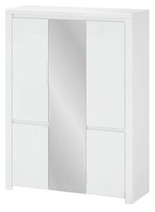 Šatní skříň Lafer 5D (bílá) (se zrcadlem)