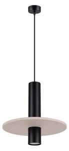 Černé/béžové kovové závěsné svítidlo ø 30 cm Olisa – Sollux