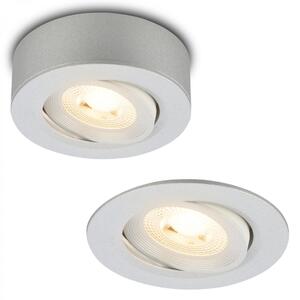 BRILONER LED vestavné / přisazené bodové svítidlo – pr.90mm, 5W, 230V, teplá bílá, nastavitelné, matný chrom 7991014