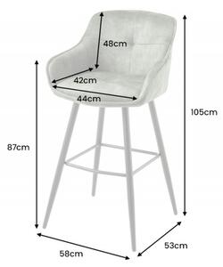 Barová židle EUPHORIA 100 CM zelená samet Nábytek | Jídelní prostory | Barové židle